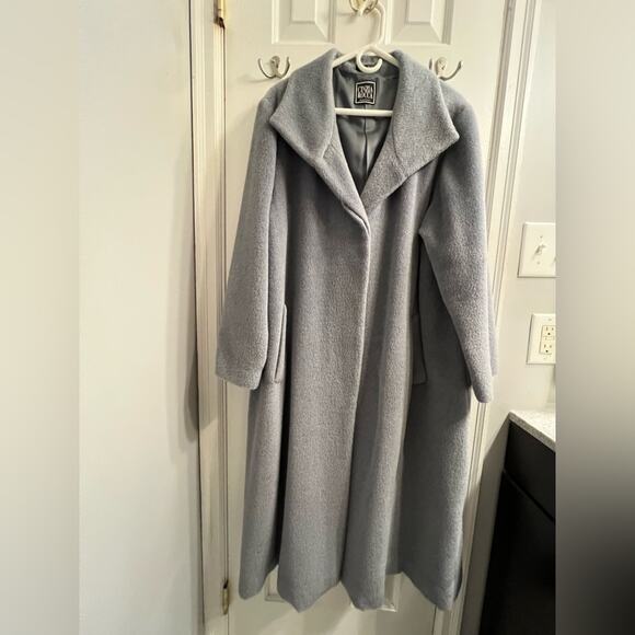 CINZIA ROCCA Saks Fifth Avenue Piacenza Baby Llama Luxury Trench Coat Grey - Picture 9 of 14